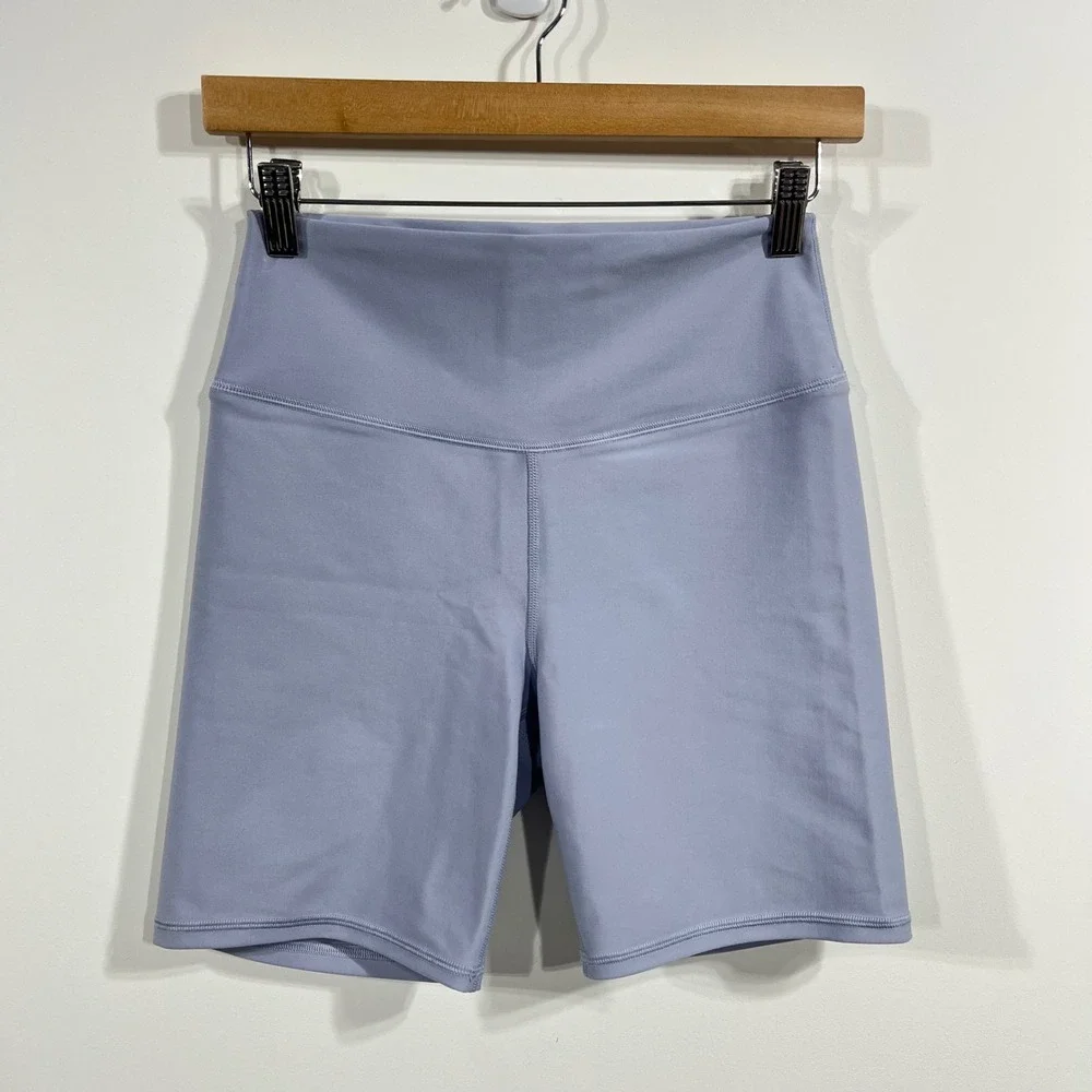 Abercrombie Sporty‎ High Rise Biker Shorts Blue Womens Medium Athleisure Workout